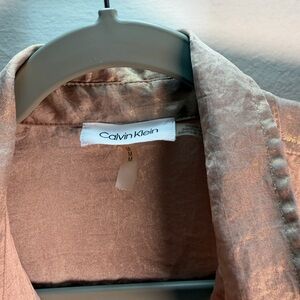 Calvin Klein Rose Gold Metallic Blazer Jacket